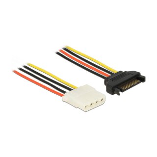 Stromkabel SATA 15 Pin Stecker > 4 Pin Buchse 100 cm