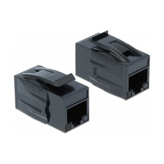 Keystone Modul RJ45 Buchse > RJ45 Buchse Cat.6A UTP schwarz