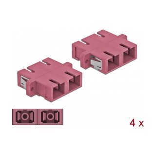LWL Kupplung SC Duplex Buchse zu SC Duplex Buchse Multimode 4 Stück violett