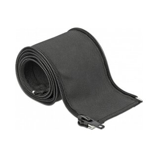Gewebeschlauch mit Reißverschluss hitzebeständig 1 m x 25 mm schwarz