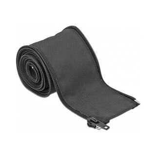 Gewebeschlauch mit Reißverschluss hitzebeständig 2 m x 25 mm schwarz