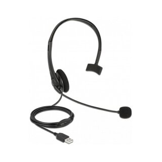 USB Mono Headset mit Lautstärkeregler für PC und Notebook - Ultra-Leicht