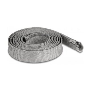 Geflechtschlauch mit Reißverschluss hitzebeständig 3 m x 30 mm grau