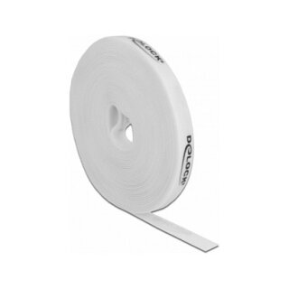 Klettband auf Rolle L 10 m x B 15 mm weiß