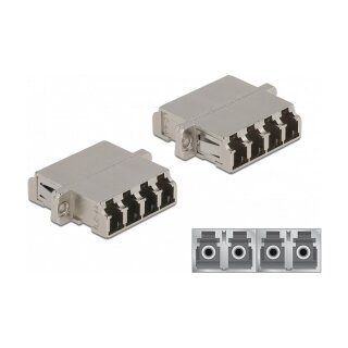 LWL Kupplung LC Quad Buchse zu LC Quad Buchse Singlemode Metall