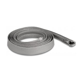 Geflechtschlauch mit Reißverschluss hitzebeständig 2 m x 20 mm grau