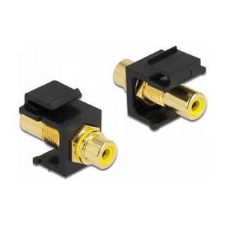 Keystone Modul Cinch Buchse > Cinch Buchse vergoldet gelb / schwarz