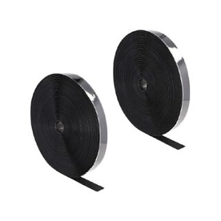 Strapazierfähiges Klettband selbstklebend mit Haft- und Flauschband L 25 m x B 25 mm schwarz