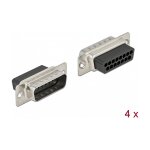 D-Sub 15 Pin Crimp Stecker, Metall, 4 Stück