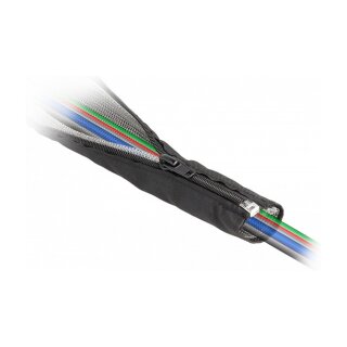 EMV Abschirmgeflechtschlauch mit Reißverschluss hitzebeständig 1 m x 20 mm schwarz