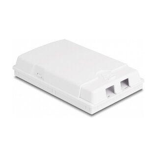 LWL Anschlussdose zur Wandmontage für 2 x SC Simplex oder LC Duplex weiß