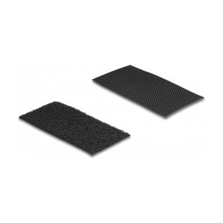 Klettpad selbstklebend mit Haft- und Flauschpad L 100 x B 50 mm Set 10 Stück schwarz