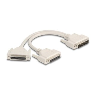 Adapter Y-Kabel Splitter D-Sub 25 Pin Stecker zu 2 x D-Sub 25 Pin Buchse mit Schrauben 30 cm