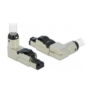 RJ45 Stecker feldkonfektionierbar Cat.8.1 Metall gewinkelt