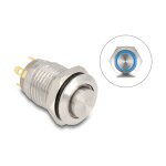 Drucktaster zum Einbau 12 mm 4 x Lötanschluss LED blau