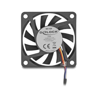 Delock Axiallüfter 12 V DC, 60 x 60 x 10 mm schwarz