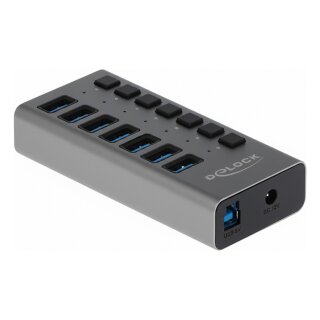 Externer USB 5 Gbps 6 Port Hub mit Schalter und SD / Micro SD Slot
