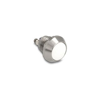 Drucktaster zum Einbau 12 mm 2 x Schraubklemme weiß