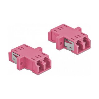 LWL Kupplung LC Duplex Buchse zu LC Duplex Buchse Multimode 2 Stück violett