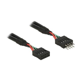 USB 2.0 10 Pin Verlängerungskabel Pfostenstecker > Pfostenbuchse 25 cm