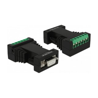 Isolator RS-232 D-Sub Buchse zu RS-422/485 Terminalblock Überspannungsschutz 600 W galvanische Trennung 2,5 kV