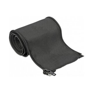 Gewebeschlauch mit Reißverschluss hitzebeständig 1 m x 35 mm schwarz