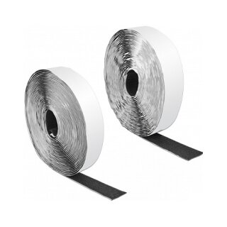 Klettband selbstklebend mit Haft- und Flauschband L 10 m x B 25 mm schwarz