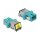 LWL Kupplung mit Laserschutzklappe SC Simplex Buchse zu SC Simplex Buchse Multimode aqua
