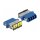 LWL Kupplung mit Laserschutzklappe LC Quad Buchse zu LC Quad Buchse Singlemode blau