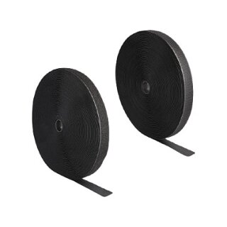 Strapazierfähiges Klettband mit Haft- und Flauschband L 25 m x B 25 mm schwarz
