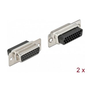 D-Sub HD 26 Pin Crimp Buchse, Metall, 2 Stück