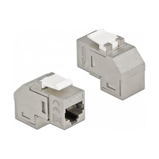 Keystone Modul RJ45 Buchse zu RJ45 Buchse Cat.6A 90° gewinkelt