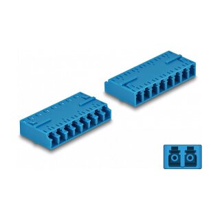 LWL Kupplung HD LC Octuplex Buchse zu LC Octuplex Buchse blau