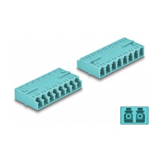 LWL Kupplung HD LC Octuplex Buchse zu LC Octuplex Buchse aqua