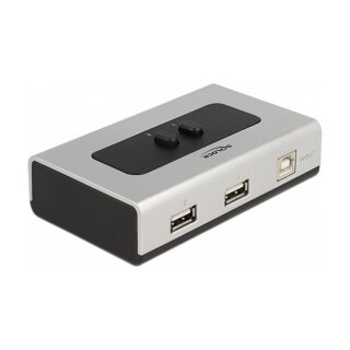 Umschalter USB 2.0 mit 1 x Typ-B Buchse zu 2 x Typ-A Buchse manuell bidirektional