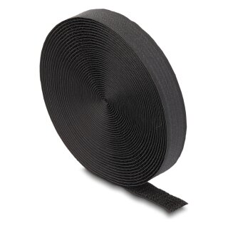 Klettband auf Rolle mit Schlaufe L 5 m x B 20 mm schwarz