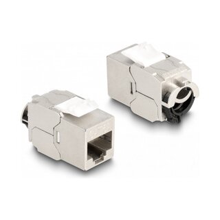 Keystone Modul RJ45 Buchse zu LSA Cat.6A STP mit Verschlussclip und kabelbinderfrei
