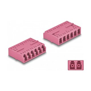 LWL Kupplung HD LC Hexaplex Buchse zu LC Hexaplex Buchse violett