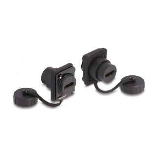 D-Typ Modul HDMI-A Buchse zu HDMI-A Buchse mit Verschlusskappe IP67 staub- und wasserdicht