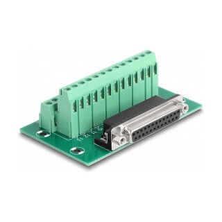D-Sub 25 Pin Buchse zu Terminalblock für Hutschiene