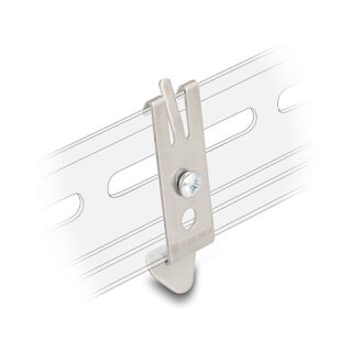 Montagehalterung für 35 mm Hutschiene mit 2 Befestigungslöchern und T3 selbstschneidende Befestigungsschraube