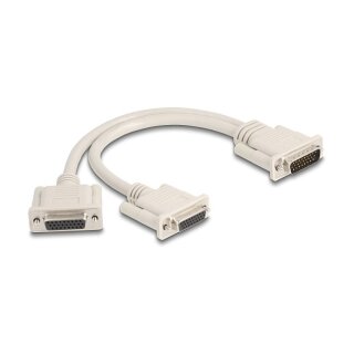 Adapter Y-Kabel Splitter D-Sub HD 26 Pin Stecker zu 2 x D-Sub HD 26 Pin Buchse mit Schrauben 30 cm