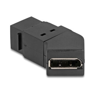 Keystone Modul Mini DisplayPort Einbaubuchse zu DisplayPort Buchse 45° gewinkelt 8K 30 Hz schwarz