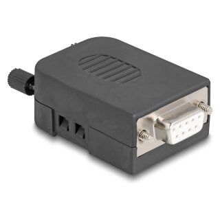 Sub-D Steckergehäuse 9 Pin Seriell aus Kunststoff inklusive Terminalblock Steckerverbinder Buchse für RS-232/RS-485/CANBUS