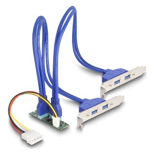 Konverter M.2 Key B+M Stecker zu 4 x USB 5 Gbps Typ-A Buchse mit 50 cm Kabel