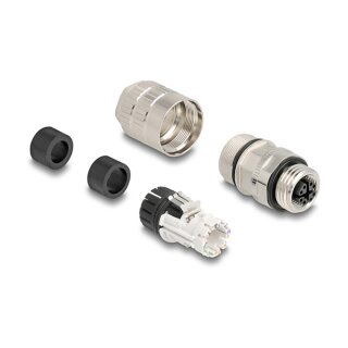 M12 Buchse 8 Pin X-kodiert feldkonfektionierbar Cat.6A