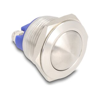 Drucktaster zum Einbau 19 mm 2 x Schraubklemme Taster gewölbt