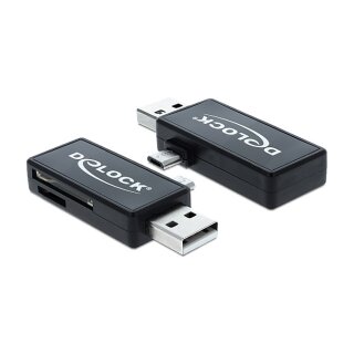 Micro USB OTG Card Reader + USB A Stecker