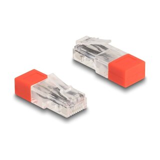 Delock RJ45 Stecker mit Abschlusswiderstand 120 Ohm rot