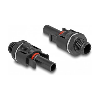Delock DL4 Solar Konnektoren zum Crimpen, Stecker und Buchse, schwarz 2 Stück